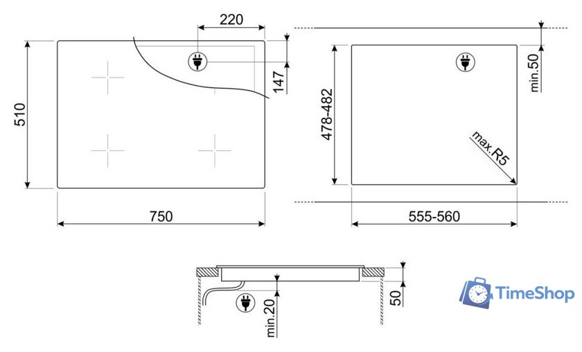 Варочная панель Smeg SI4742D - Изображение №5 — Интернет-магазин Time-Shop
