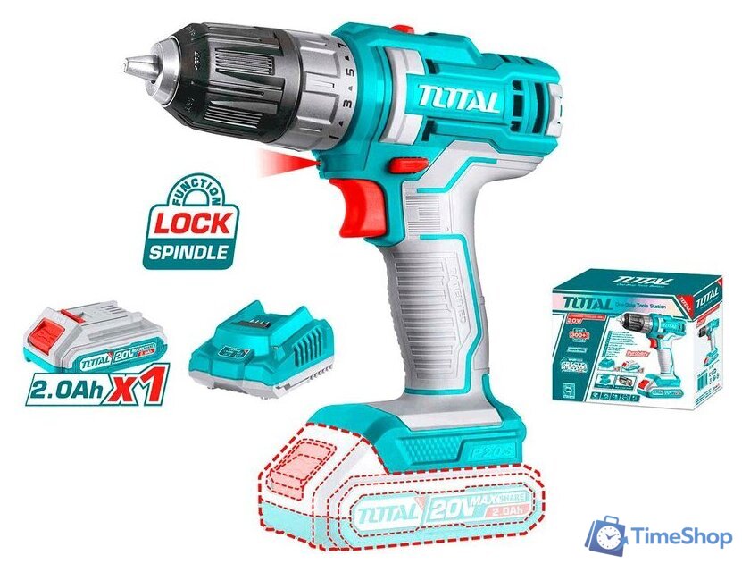 Дрель-шуруповерт Total TDLI200518 (с 1-м АКБ) - Изображение №1 — Интернет-магазин Time-Shop