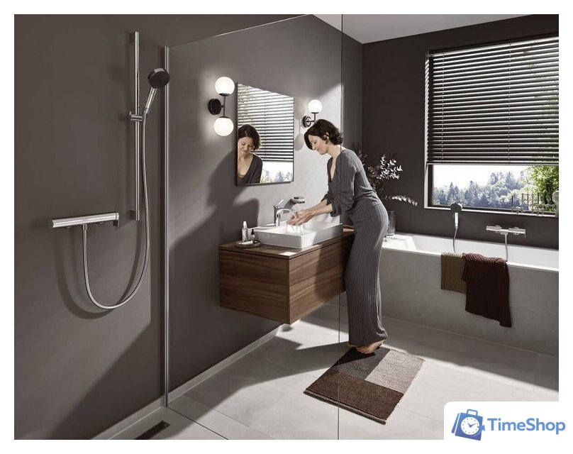 Душевая лейка Hansgrohe Pulsify Select 105 3jet Activation 24100000 (хром) - Изображение №5 — Интернет-магазин Time-Shop