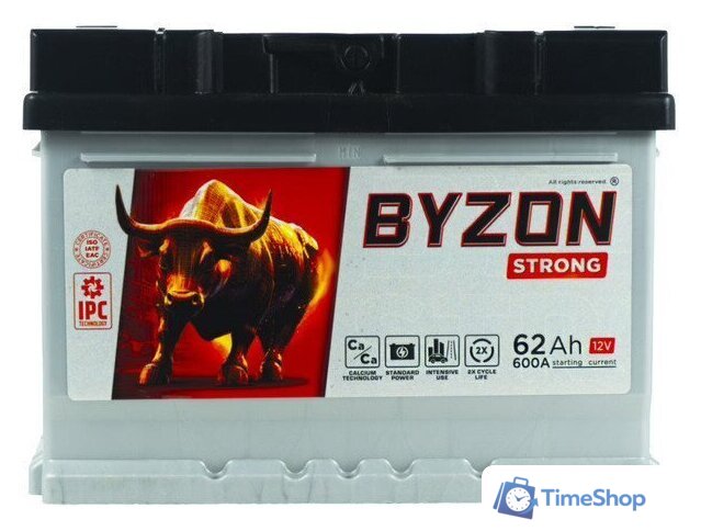Автомобильный аккумулятор BYZON Strong R+ (62 А·ч) - Изображение №1 — Интернет-магазин Time-Shop