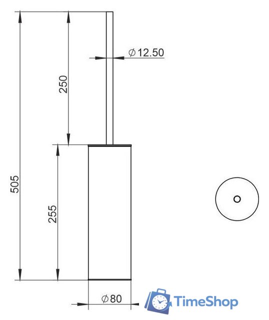 Ершик для унитаза Whitecross Ergo ER2276NIB (брашированный никель) - Изображение №2 — Интернет-магазин Time-Shop