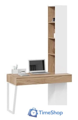 Стол Трия Порто СМ-393.15.012 со шкафом (белый жемчуг/яблоня беллуно/белый софт) - Изображение №1 — Интернет-магазин Time-Shop