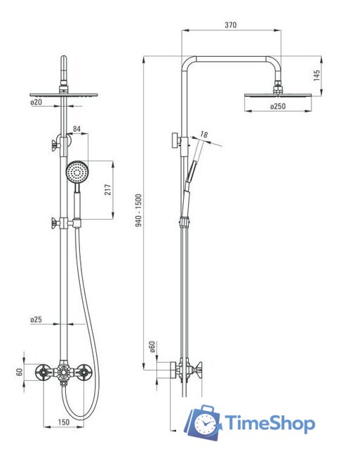 Душевая система  Deante Temisto NAC M4QT - Изображение №2 — Интернет-магазин Time-Shop