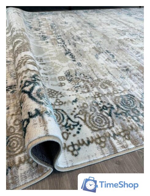Ковер для жилой комнаты Radjab Carpet Бьянка Прямоугольник D008A 7532RK-B (3x4, Cream Shirink/Blue Fdy) - Изображение №2 — Интернет-магазин Time-Shop