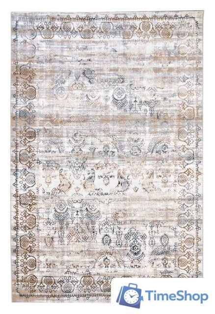 Ковер для жилой комнаты Radjab Carpet Бьянка Прямоугольник D008A 7532RK-B (3x4, Cream Shirink/Blue Fdy) - Изображение №1 — Интернет-магазин Time-Shop