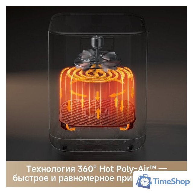 Аэрогриль (аэрофритюрница) Trouver Air Fryer FD10s Pro 6L (черный) - Изображение №7 — Интернет-магазин Time-Shop