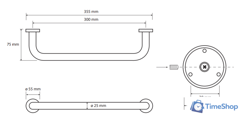 Поручень Bemeta Omega 102307012 - Изображение №2 — Интернет-магазин Time-Shop