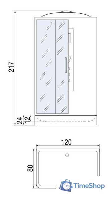 Душевая кабина River Vitim 120/80/24 МТ - Изображение №2 — Интернет-магазин Time-Shop