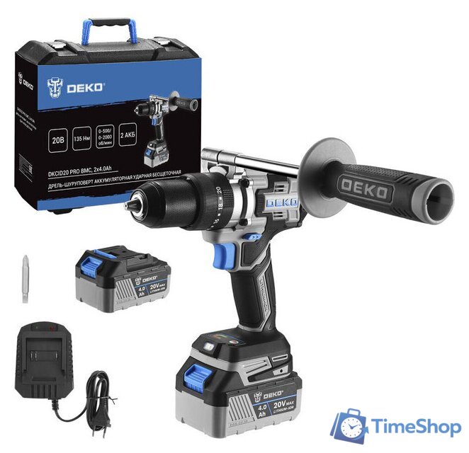 Ударная дрель-шуруповерт Deko DKCID20 Pro 063-4437 (с 2-мя АКБ, кейс) - Изображение №1 — Интернет-магазин Time-Shop