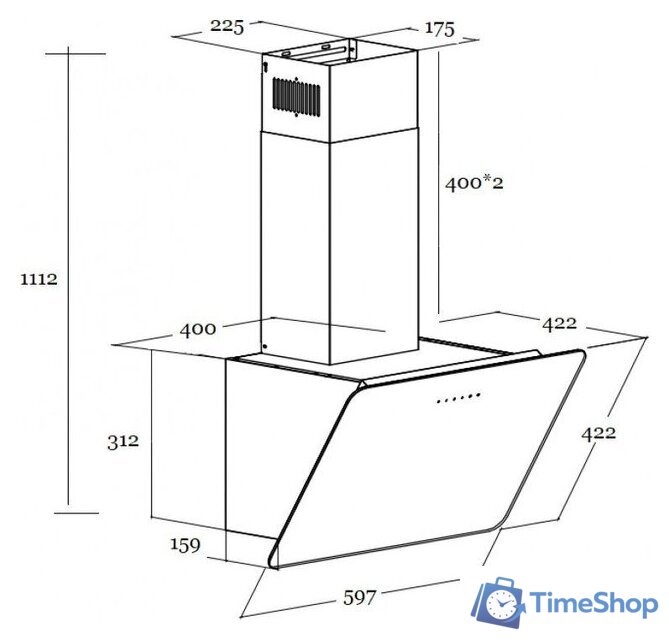 Кухонная вытяжка Schtoff Macau 60 (белый) - Изображение №2 — Интернет-магазин Time-Shop