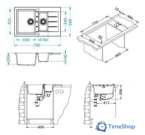 Кухонная мойка Alveus Cadit 70 (терра G52) - Изображение №3 — Интернет-магазин Time-Shop