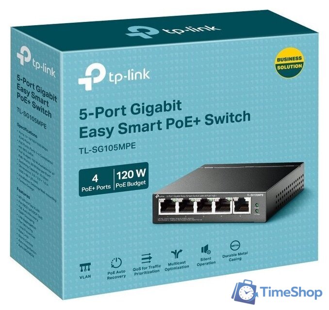 Настраиваемый коммутатор TP-Link TL-SG105MPE - Изображение №3 — Интернет-магазин Time-Shop
