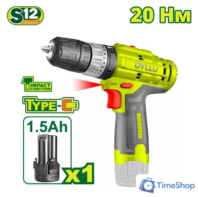 Ударная дрель-шуруповерт Dyllu DTCDS540 (с 1-им АКБ) - Изображение №1 — Интернет-магазин Time-Shop