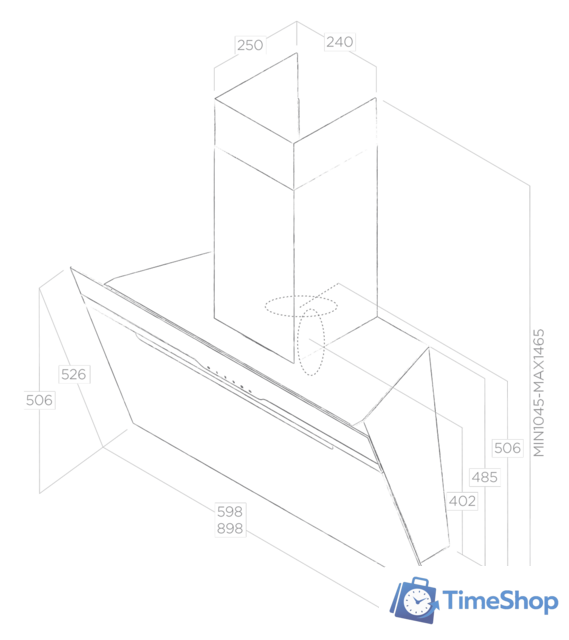 Кухонная вытяжка Elica Majestic WH/A/90 PRF0124236A - Изображение №3 — Интернет-магазин Time-Shop