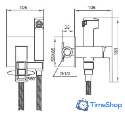Гигиенический душ Gappo G7217-3 - Изображение №2 — Интернет-магазин Time-Shop