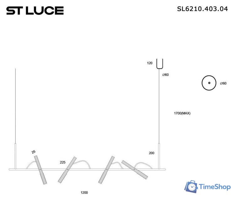 Подвесная люстра ST Luce SL6210.403.04 - Изображение №3 — Интернет-магазин Time-Shop