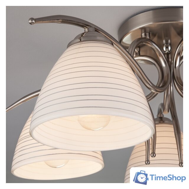 Припотолочная люстра Евросвет 30121/5 (никель) - Изображение №4 — Интернет-магазин Time-Shop