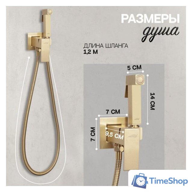 Гигиенический душ Hansberge H3077 (золото матовый) - Изображение №6 — Интернет-магазин Time-Shop