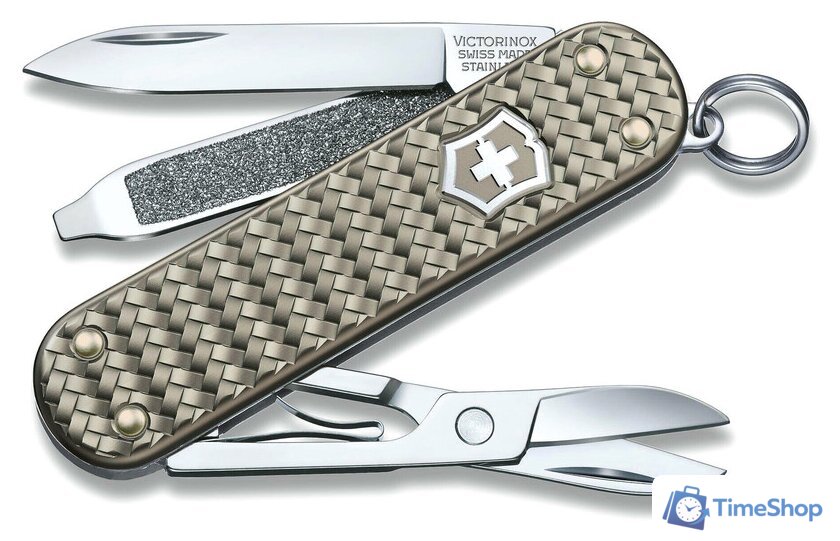 Нож-брелок Victorinox Classic Precious Alox 0.6221.4031G (серый) - Изображение №1 — Интернет-магазин Time-Shop