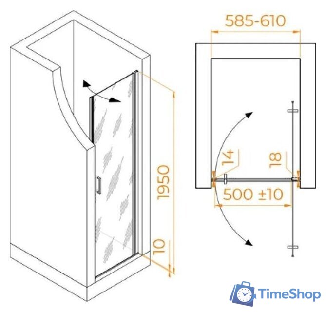 Душевая дверь RGW LE-003Gr 351200306-110 - Изображение №2 — Интернет-магазин Time-Shop