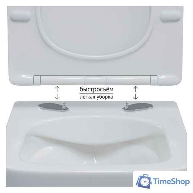 Унитаз подвесной Berges Wasserhaus Floe S Rimless + АТОМ 410 AT-043337 (с сиденьем) - Изображение №6 — Интернет-магазин Time-Shop