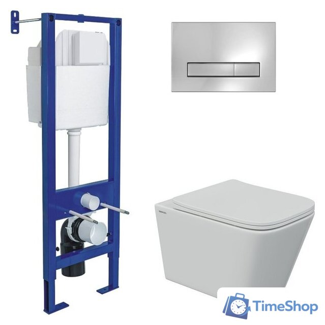 Унитаз подвесной Berges Wasserhaus Floe S Rimless + АТОМ 410 AT-043337 (с сиденьем) - Изображение №1 — Интернет-магазин Time-Shop