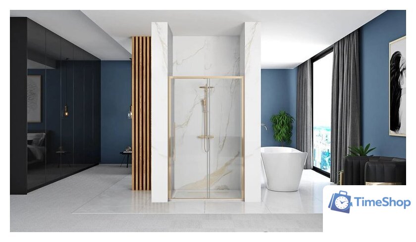 Душевая дверь Rea Solar 100 (золото/прозрачное стекло) - Изображение №3 — Интернет-магазин Time-Shop