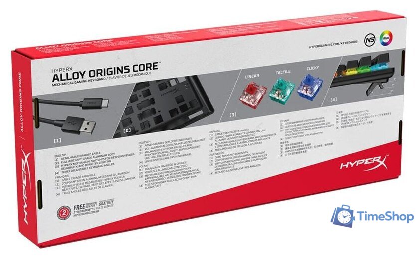 Клавиатура HyperX Alloy Origins Core (HyperX Blue) - Изображение №7 — Интернет-магазин Time-Shop