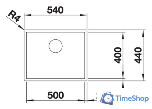 Кухонная мойка Blanco Zerox 500-U Durinox (без клапана-автомата) - Изображение №2 — Интернет-магазин Time-Shop