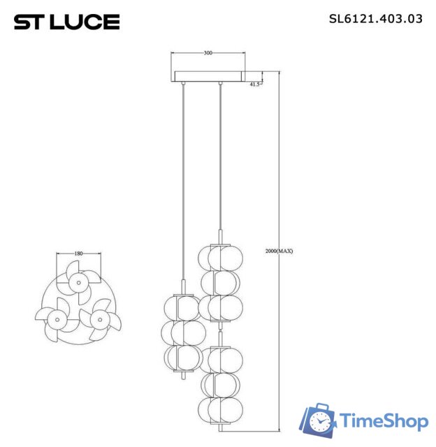 Подвесная люстра ST Luce SL6121.403.03 - Изображение №6 — Интернет-магазин Time-Shop