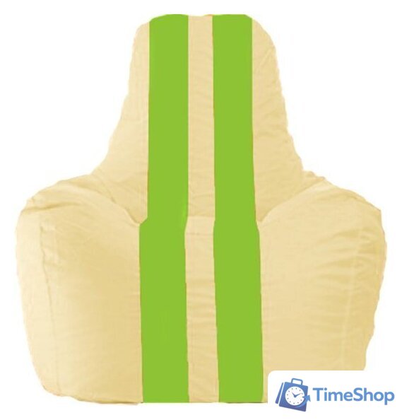 Кресло-мешок Flagman Спортинг С1.1-141 (светло-бежевый/салатовый) - Изображение №1 — Интернет-магазин Time-Shop