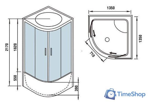 Душевая кабина WeltWasser WW500 Emmer 13555 - Изображение №14 — Интернет-магазин Time-Shop