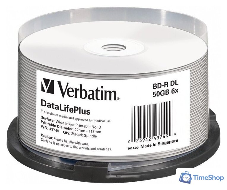 BD-R диск Verbatim 50Gb 6x 43749 (25 шт.) - Изображение №1 — Интернет-магазин Time-Shop