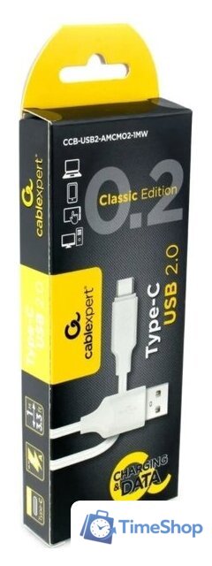 Кабель Cablexpert USB Type-A - USB Type-C CCB-USB2-AMCMO2-1MW (1 м, белый) - Изображение №1 — Интернет-магазин Time-Shop