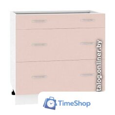 Шкаф напольный Кортекс-мебель Корнелия Лира НШ80р3ш без столешницы (капучино) - Изображение №1 — Интернет-магазин Time-Shop