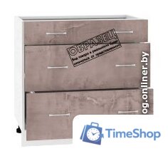 Шкаф напольный Кортекс-мебель Корнелия Лира НШ80р3ш без столешницы (капучино) - Изображение №2 — Интернет-магазин Time-Shop