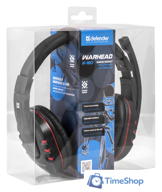 Наушники Defender Warhead G-160 (черный/красный) - Изображение №3 — Интернет-магазин Time-Shop