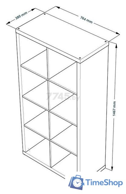 Стеллаж Mebelain Фора 8 (белый) - Изображение №3 — Интернет-магазин Time-Shop