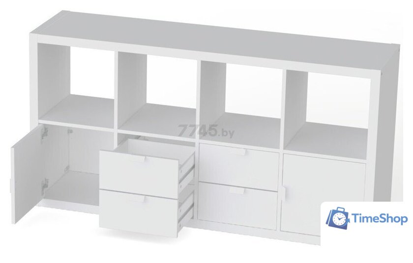 Стеллаж Mebelain Фора 8 (белый) - Изображение №4 — Интернет-магазин Time-Shop