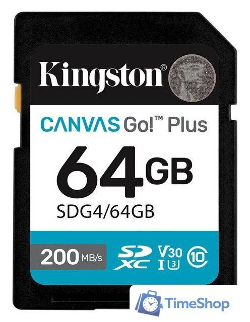 Карта памяти Kingston Canvas Go! Plus SDXC 64GB SDG4/64GB - Изображение №1 — Интернет-магазин Time-Shop