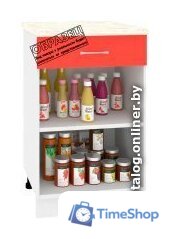 Шкаф напольный Кортекс-мебель Корнелия Лира НШ50р1ш (дуб сонома/мадрид) - Изображение №4 — Интернет-магазин Time-Shop