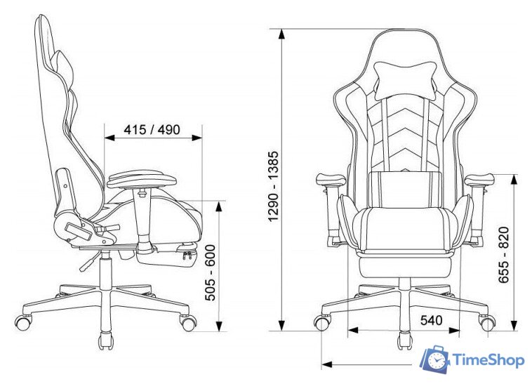Игровое (геймерское) кресло Zombie Drift/F (серо-голубой/черный) - Изображение №8 — Интернет-магазин Time-Shop