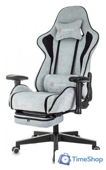 Игровое (геймерское) кресло Zombie Drift/F (серо-голубой/черный) - Изображение №5 — Интернет-магазин Time-Shop