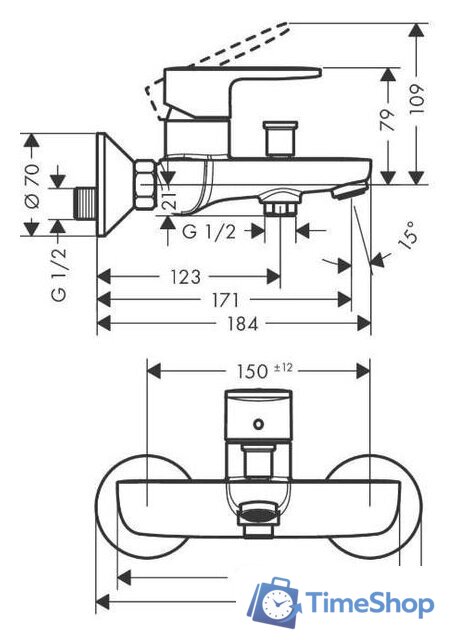 Смеситель Hansgrohe Vernis 71440670 - Изображение №2 — Интернет-магазин Time-Shop