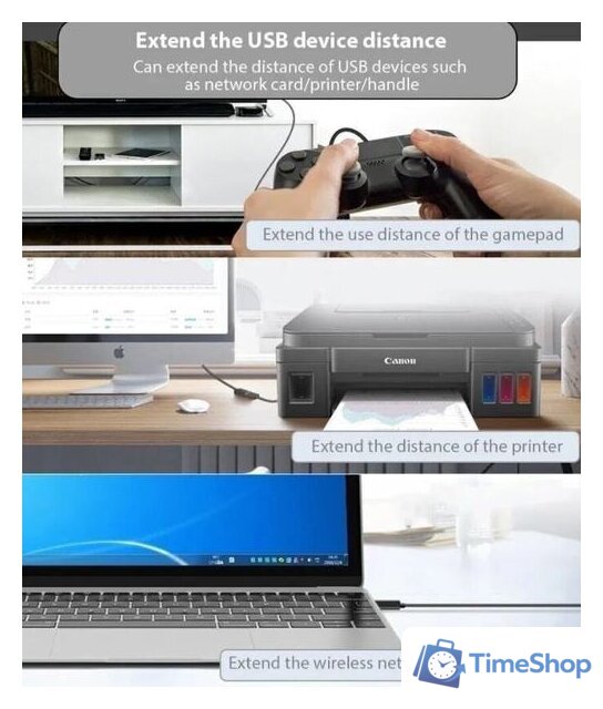 Удлинитель Telecom USB Type-A TUS708-1m (1 м, черный) - Изображение №7 — Интернет-магазин Time-Shop