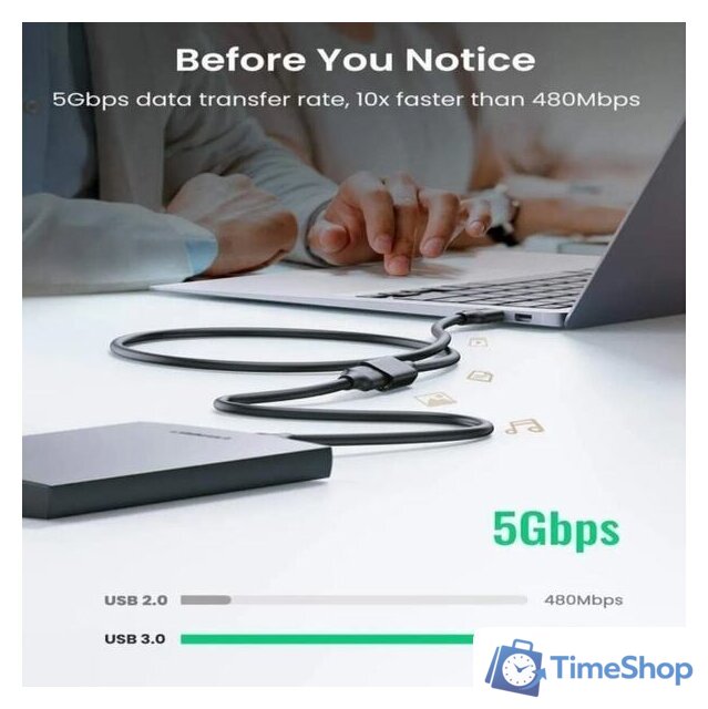 Удлинитель Telecom USB Type-A TUS708-1m (1 м, черный) - Изображение №8 — Интернет-магазин Time-Shop