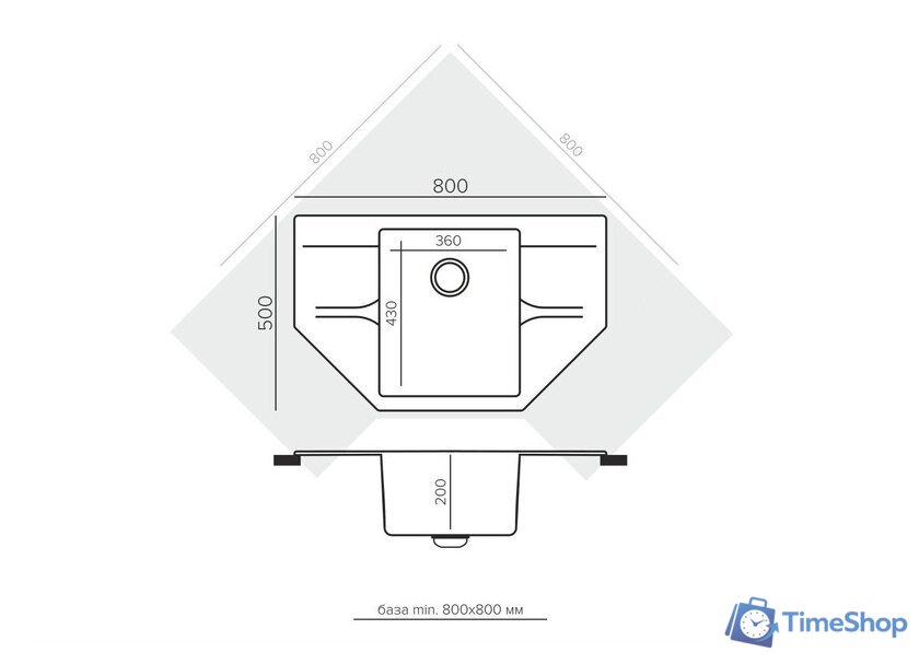 Кухонная мойка Polygran Riff 800 (кремовый) - Изображение №3 — Интернет-магазин Time-Shop
