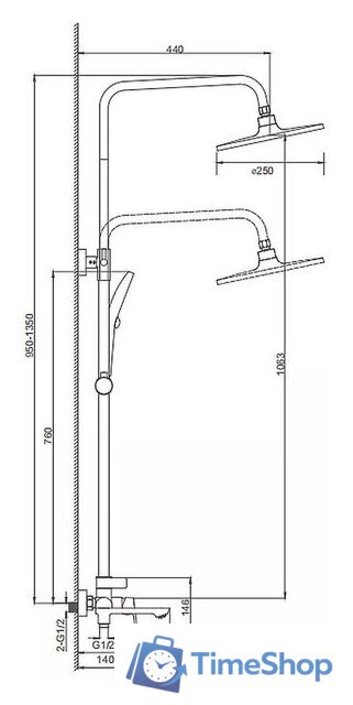 Душевая система  Splenka S41.24.06 - Изображение №3 — Интернет-магазин Time-Shop
