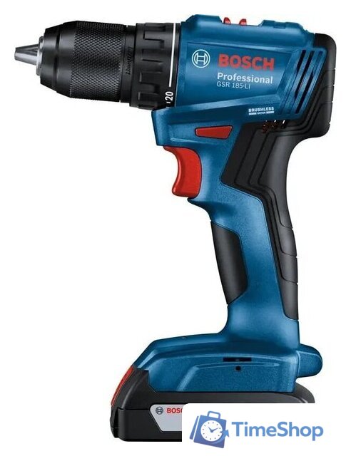 Дрель-шуруповерт Bosch GSR 185-LI Professional 06019K3080 (с 2-мя АКБ, кейс) - Изображение №6 — Интернет-магазин Time-Shop