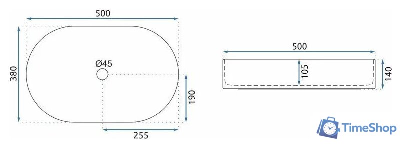 Умывальник Rea Nadia 50 Kashmir U9241 - Изображение №5 — Интернет-магазин Time-Shop